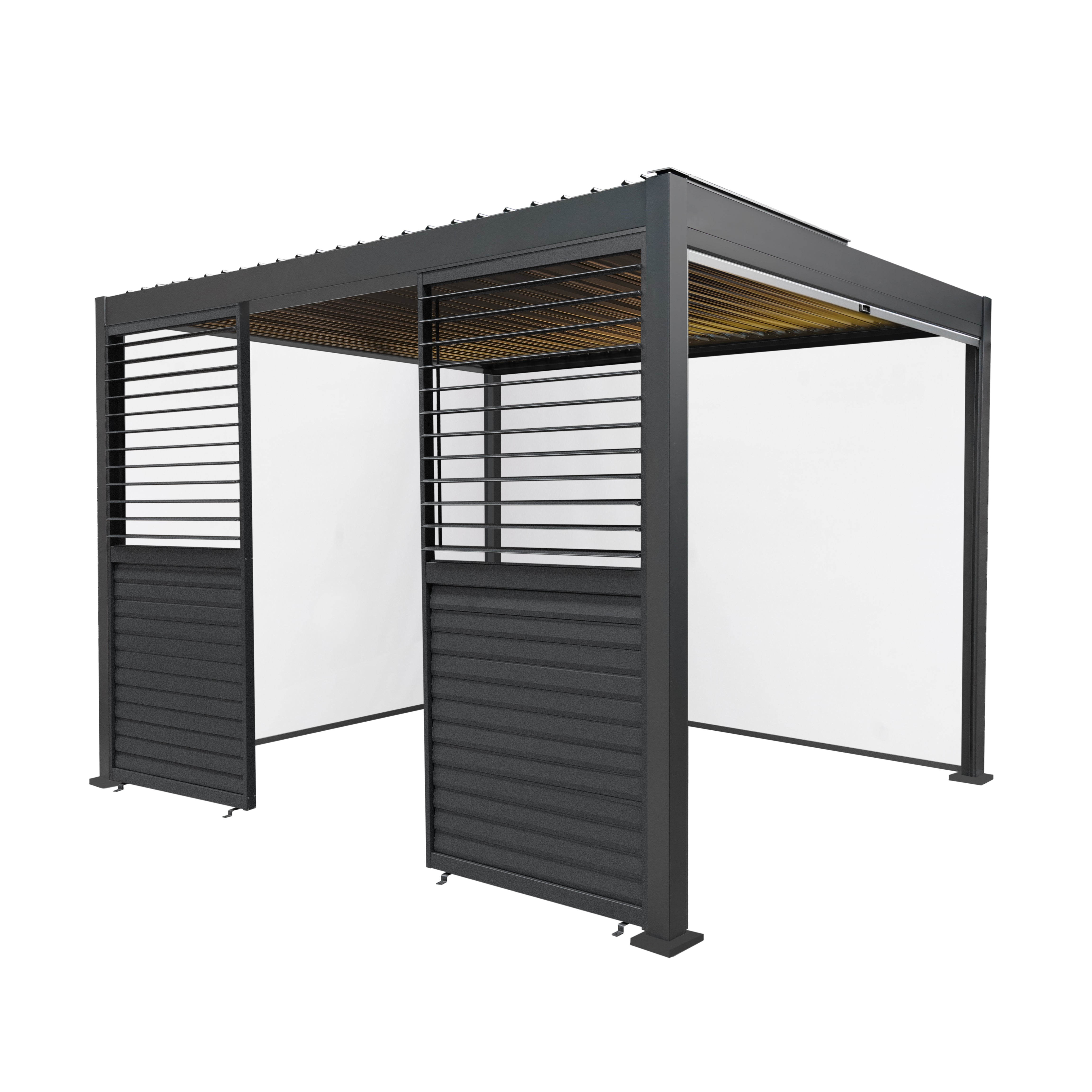 Premium Pergola 3m x 3m Aluminium With Blinds LED