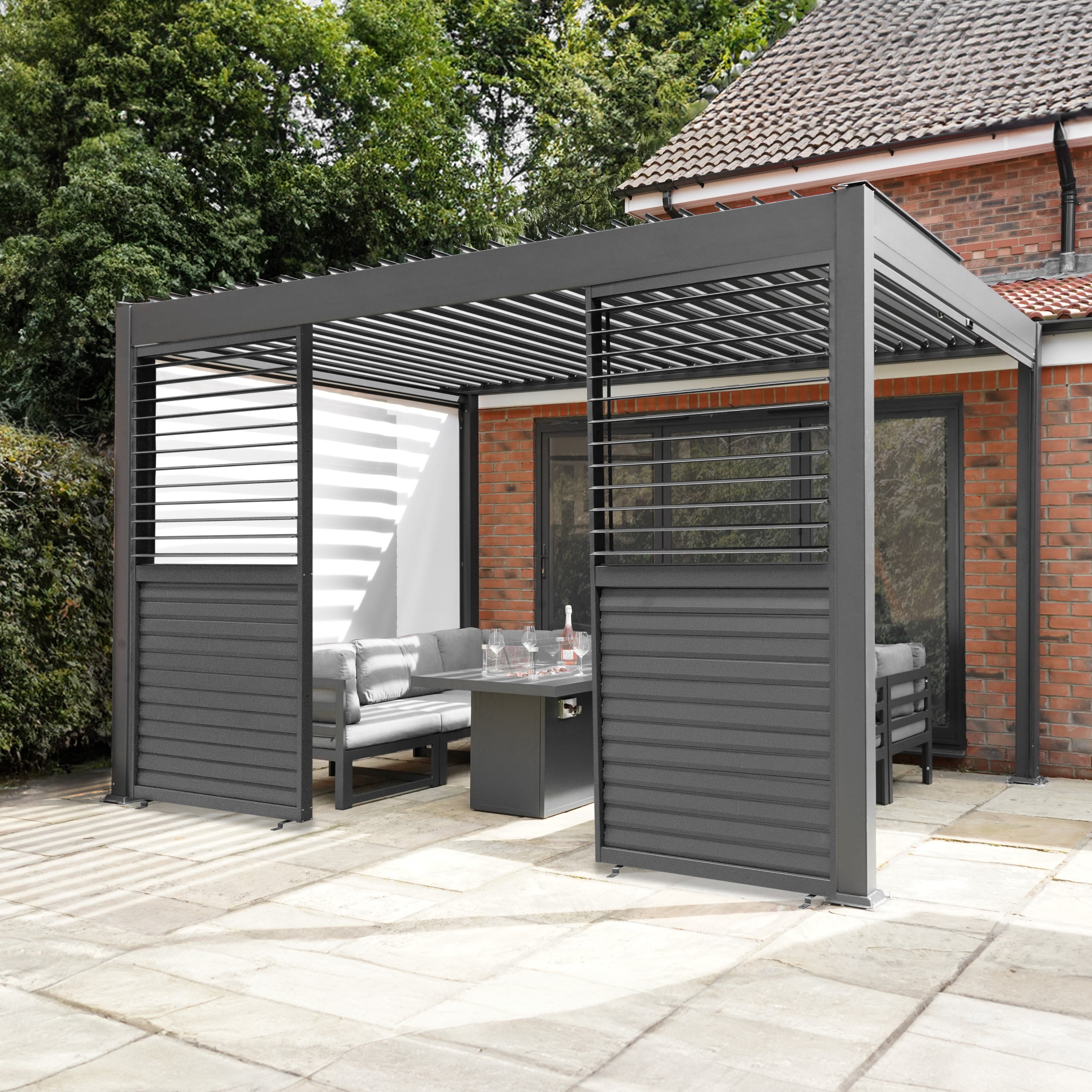 Premium Pergola 3m x 3m Aluminium With Blinds LED