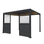 Monster Shop Anthracite Aluminium Pergola 3m x 4m With LED Lighting And Dual Shutter Panels For Outdoor Living - Uncategorized Gazebos