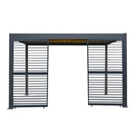 Monster Shop Anthracite Aluminium Pergola 3m x 4m With LED Lighting And Dual Shutter Panels For Outdoor Living - Uncategorized Gazebos