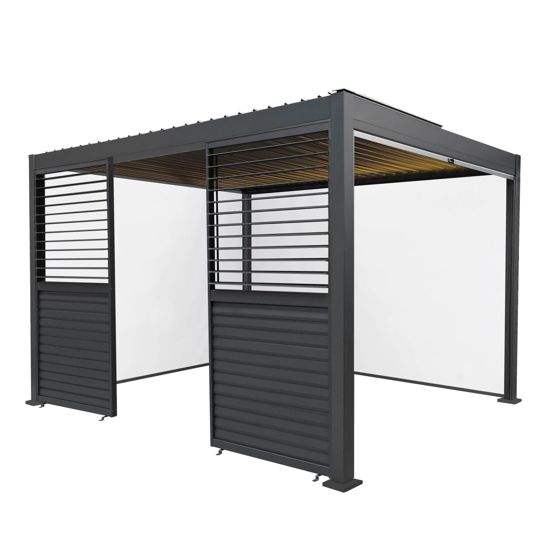 Monster Shop Anthracite Pergola 3m x 4m LED Lights Outdoor - Uncategorized Gazebos