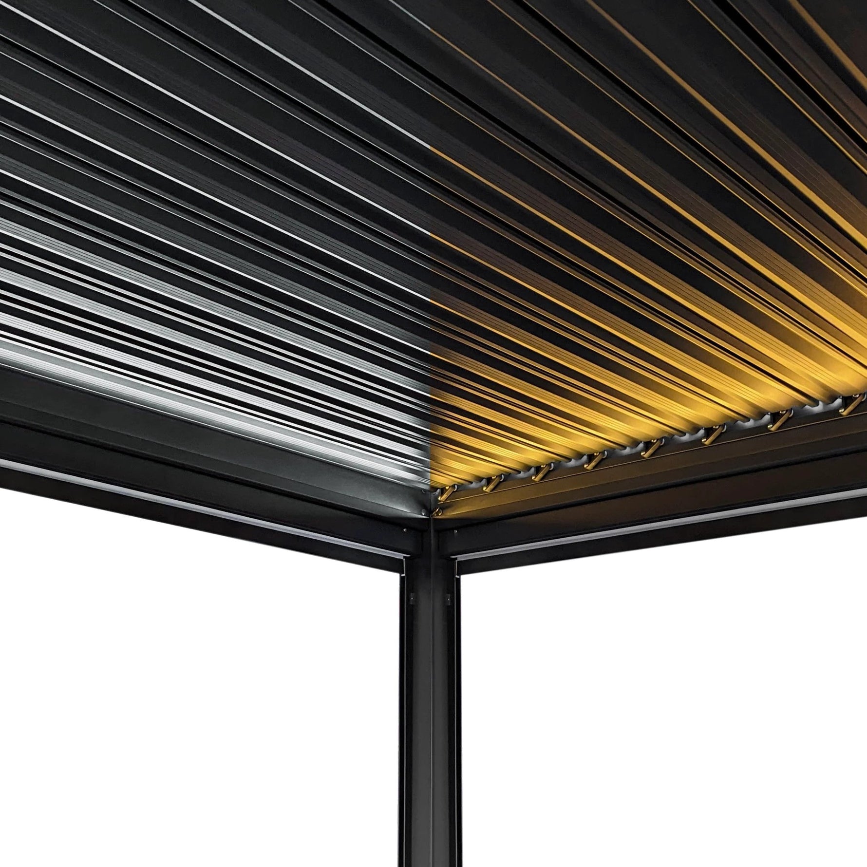 Anthracite Pergola 3m x 4m LED Lights Outdoor by Monster Shop