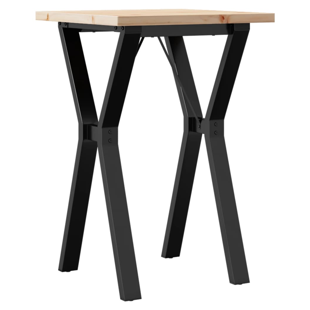 VidaXL Dining Table Y Frame 50x50x75.5 cm Solid Pine and Cast Iron Ideal for Family Dining Rooms - vidaXL - Home Symphony