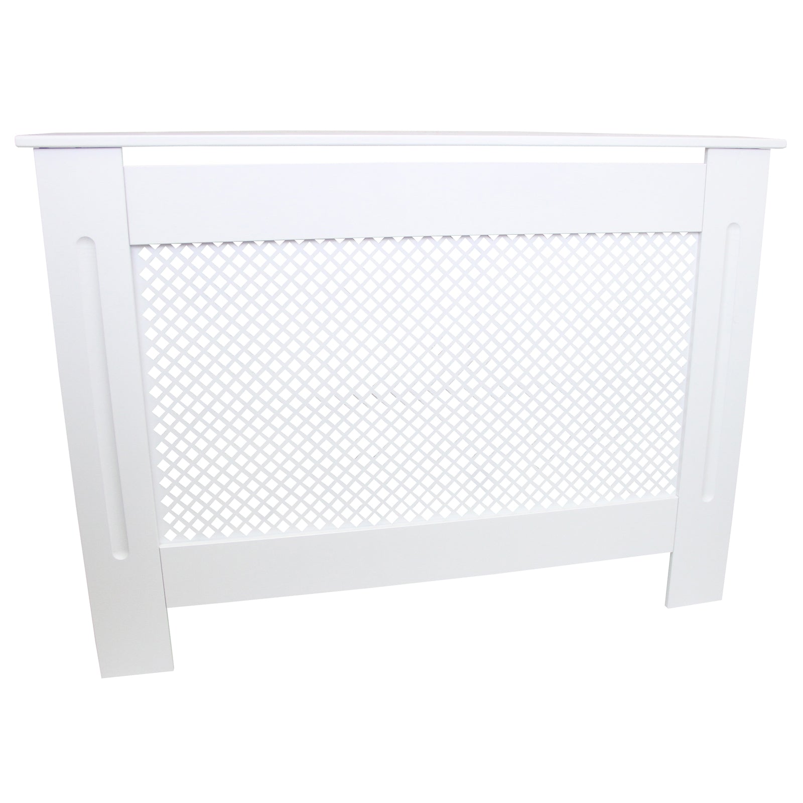 White MDF Radiator Cover 1115mm Trellis Safety