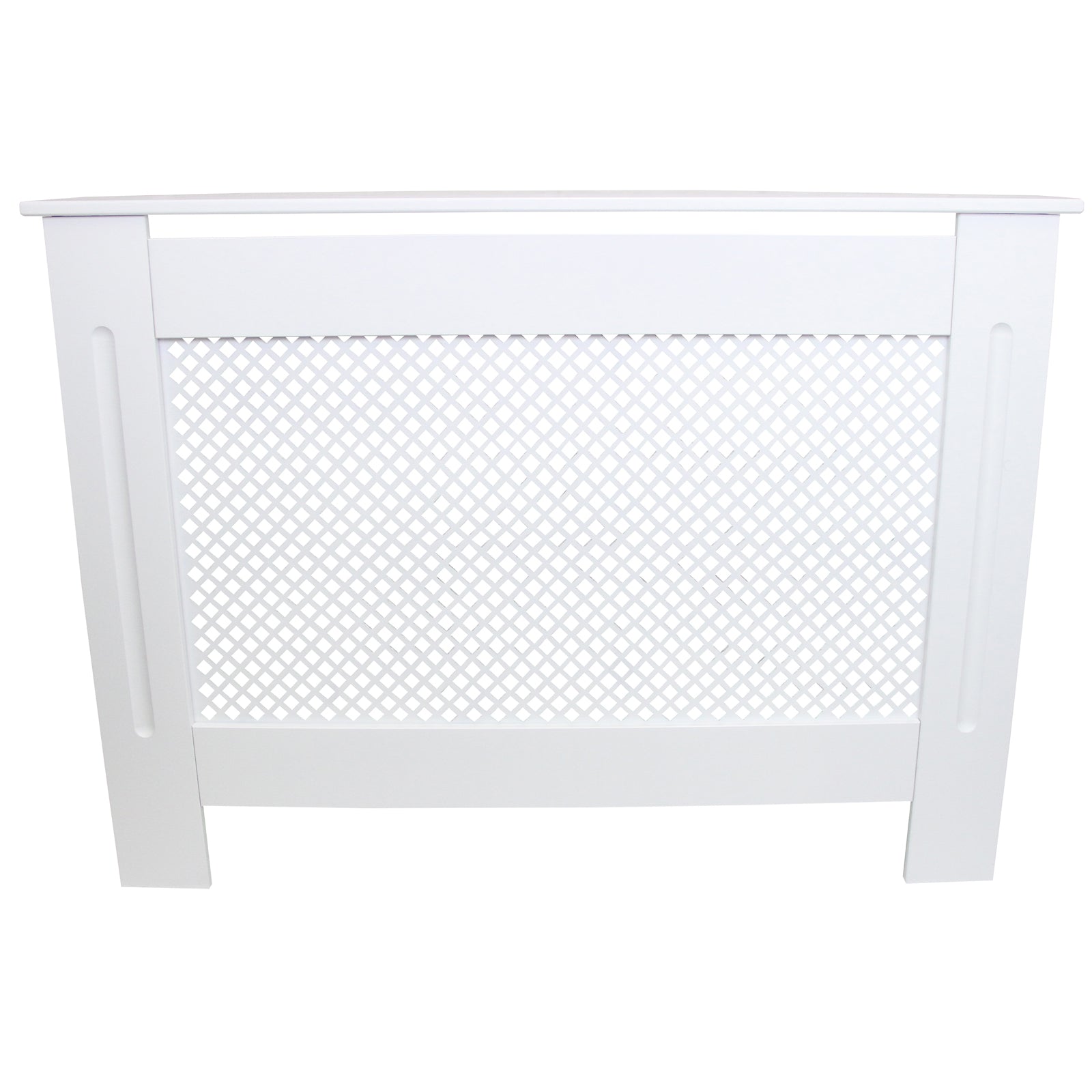 White MDF Radiator Cover 1115mm Trellis Safety