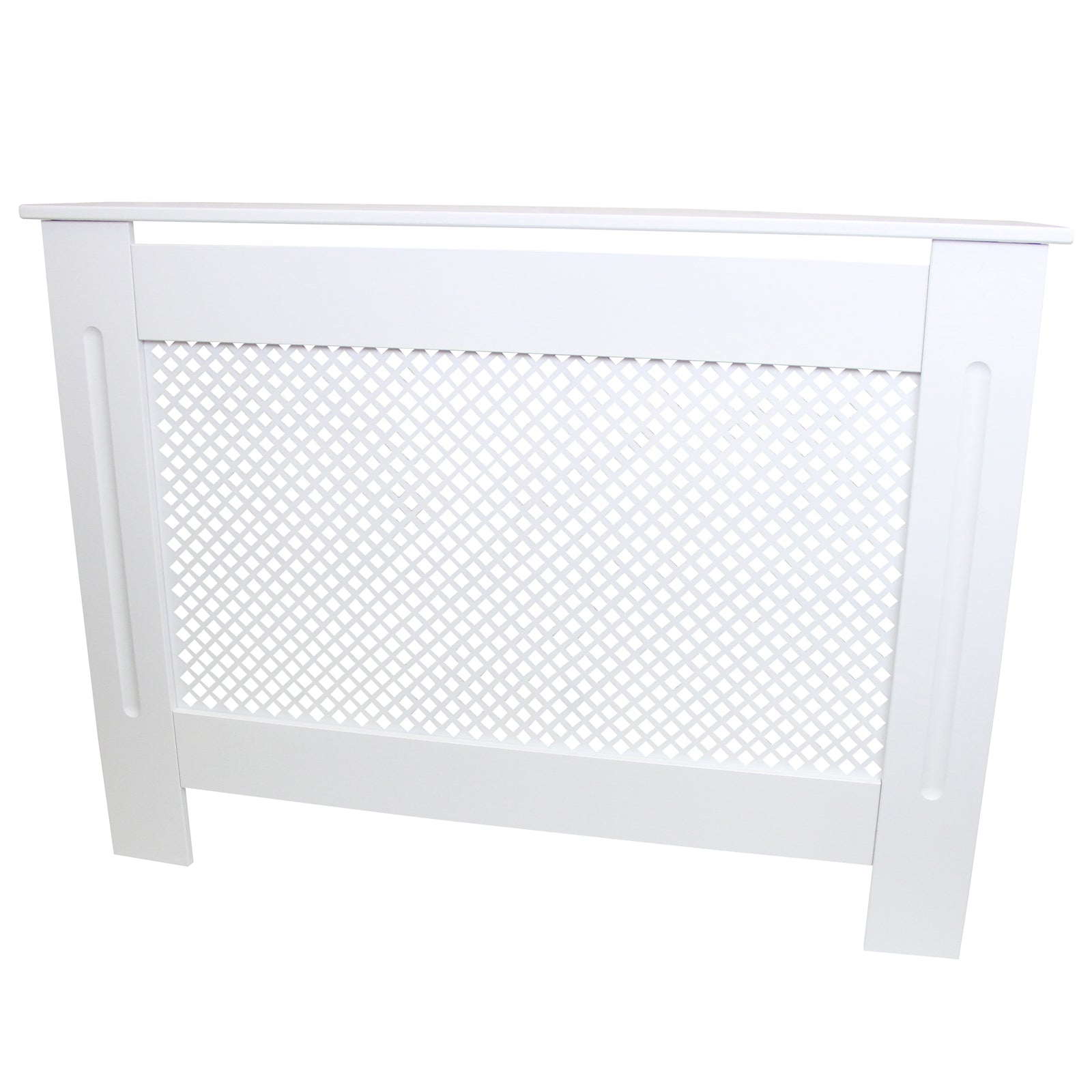 White MDF Radiator Cover 1115mm Trellis Safety