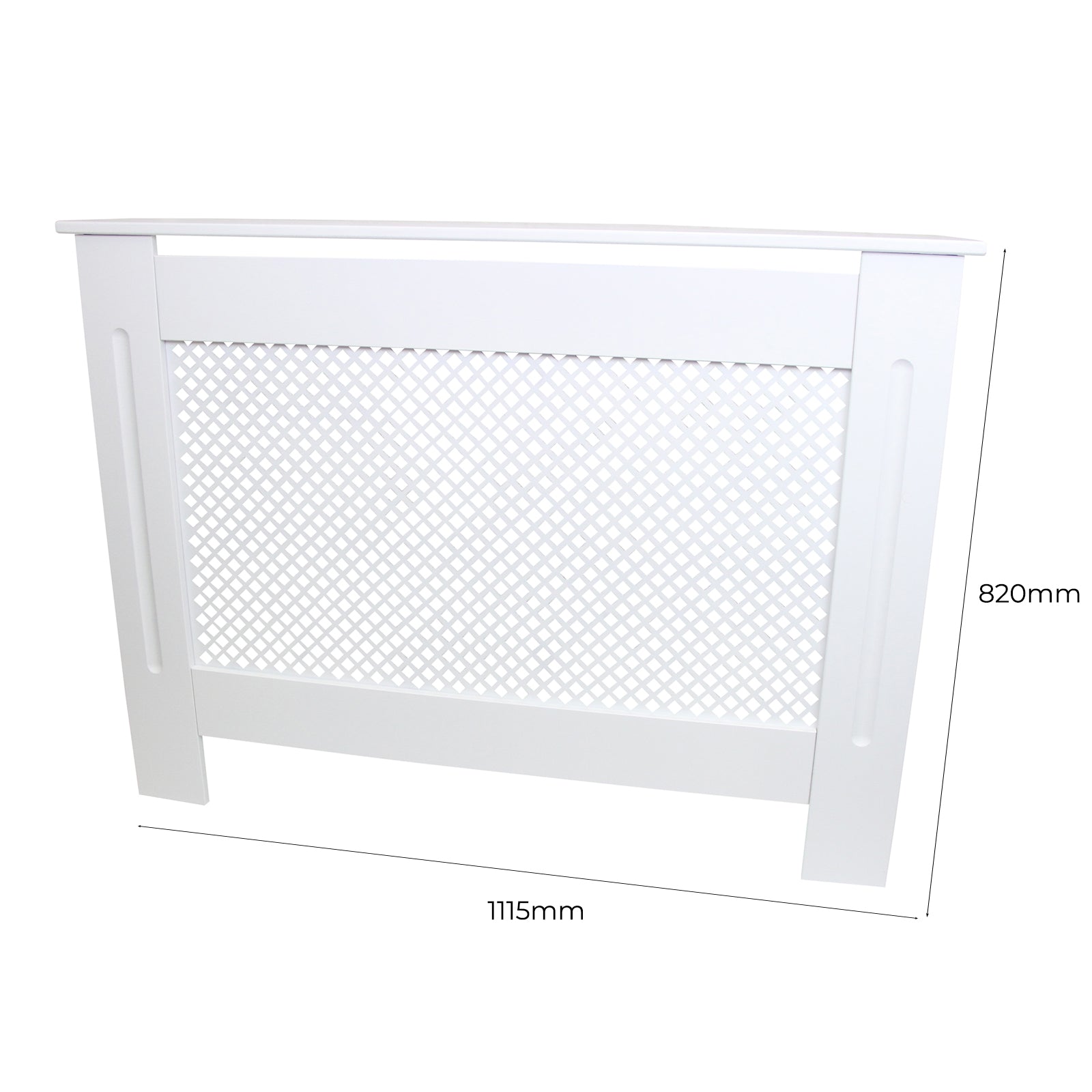 White MDF Radiator Cover 1115mm Trellis Safety