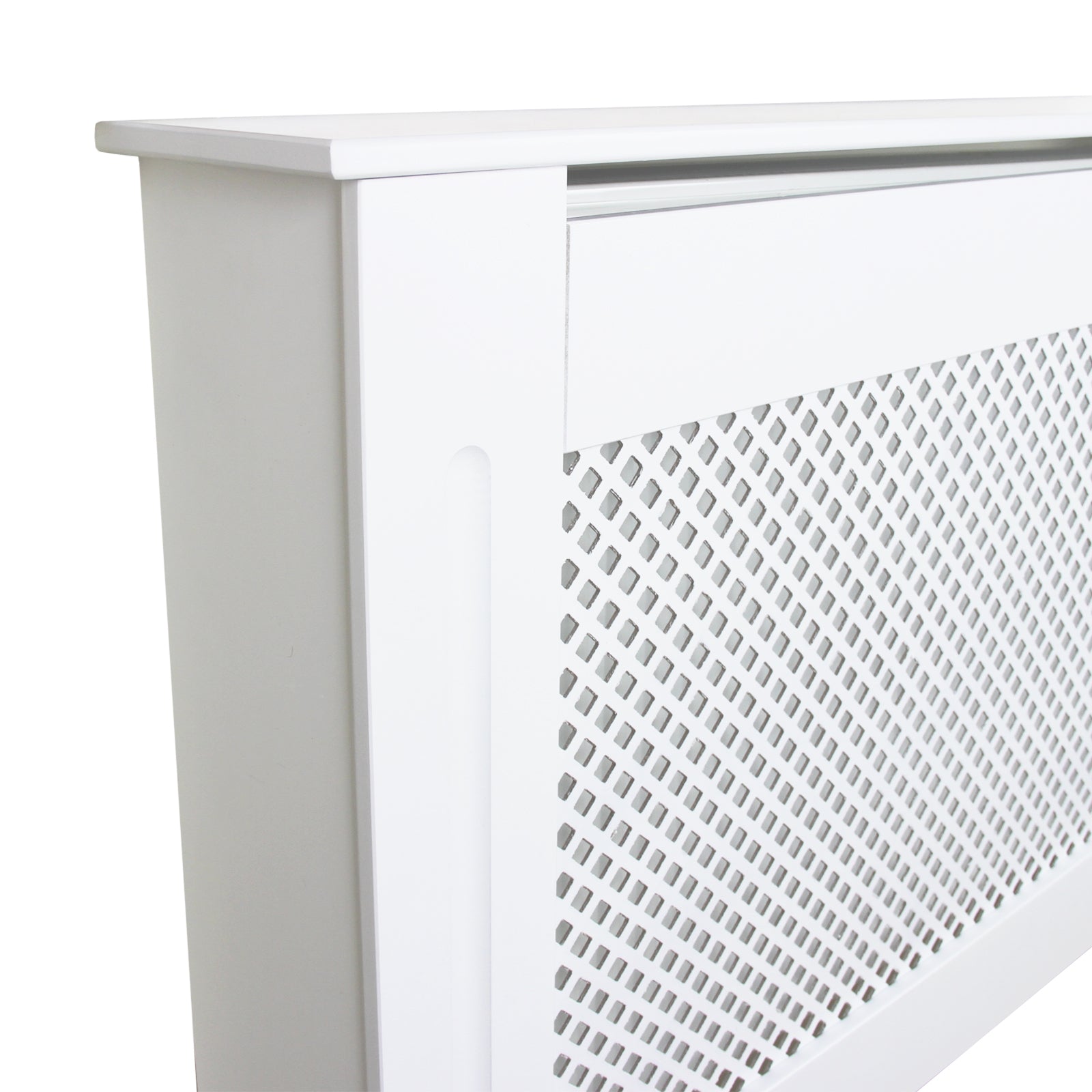 Quality Radiator Cover 1515mm Trellis Grill Front MDF White For Kid Safety In Modern Homes