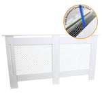 Quality Radiator Cover 1515mm Trellis Grill Front MDF White For Kid Safety In Modern Homes by Monster Shop