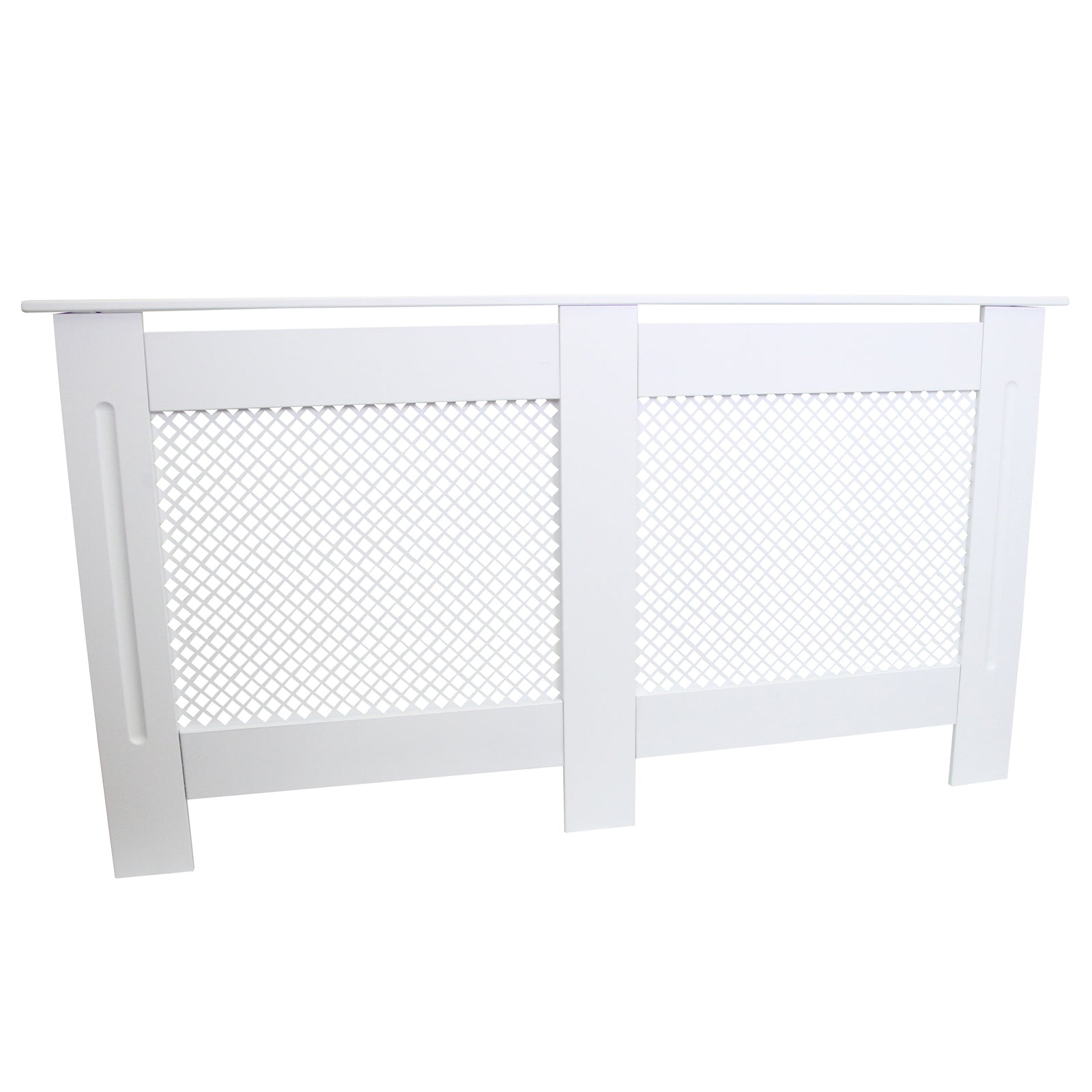 Quality Radiator Cover 1515mm Trellis Grill Front MDF White For Kid Safety In Modern Homes