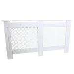 Quality Radiator Cover 1515mm Trellis Grill Front MDF White For Kid Safety In Modern Homes by Monster Shop