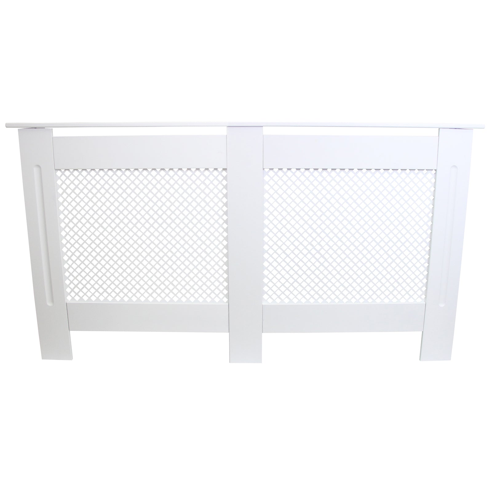 Quality Radiator Cover 1515mm Trellis Grill Front MDF White For Kid Safety In Modern Homes