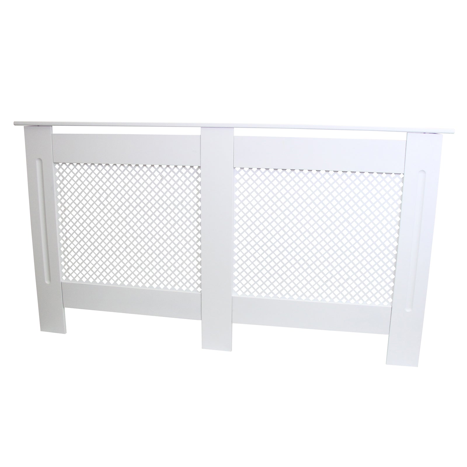 Quality Radiator Cover 1515mm Trellis Grill Front MDF White For Kid Safety In Modern Homes