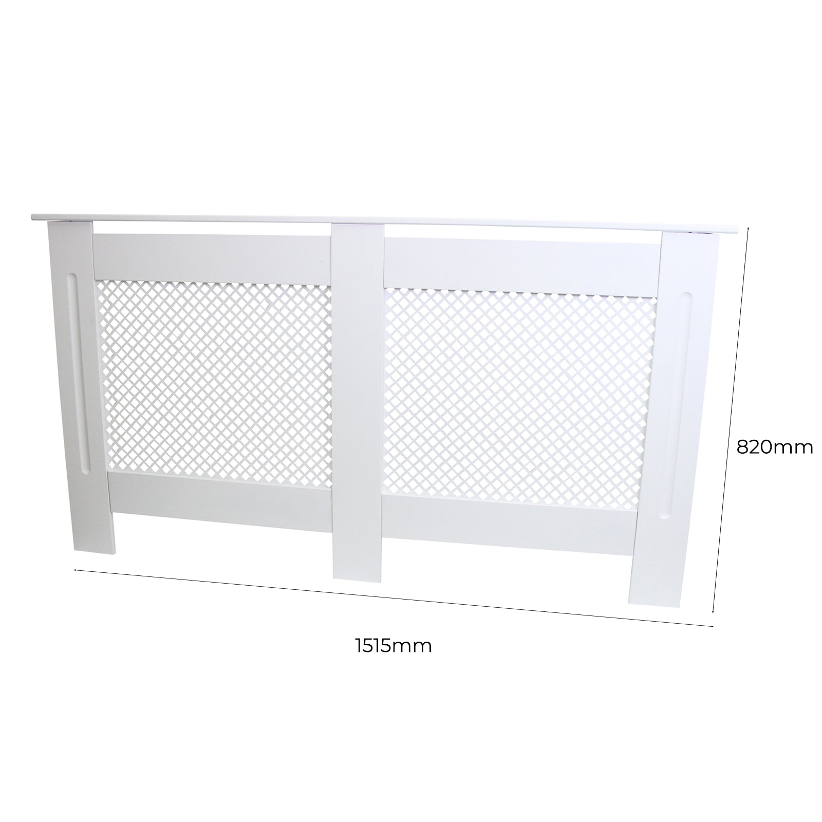 Quality Radiator Cover 1515mm Trellis Grill Front MDF White For Kid Safety In Modern Homes