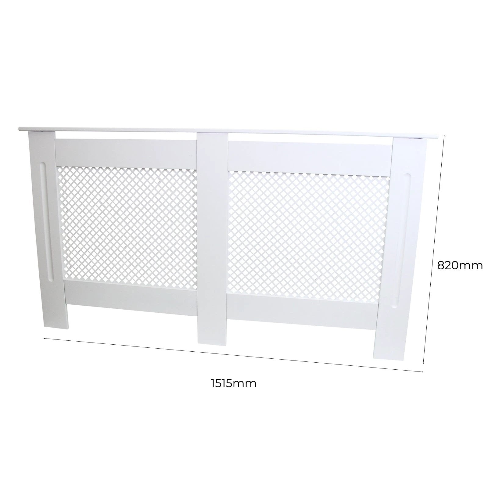 Monster Shop Quality Radiator Cover 1515mm Trellis Grill Front MDF White For Kid Safety In Modern Homes - Radiator