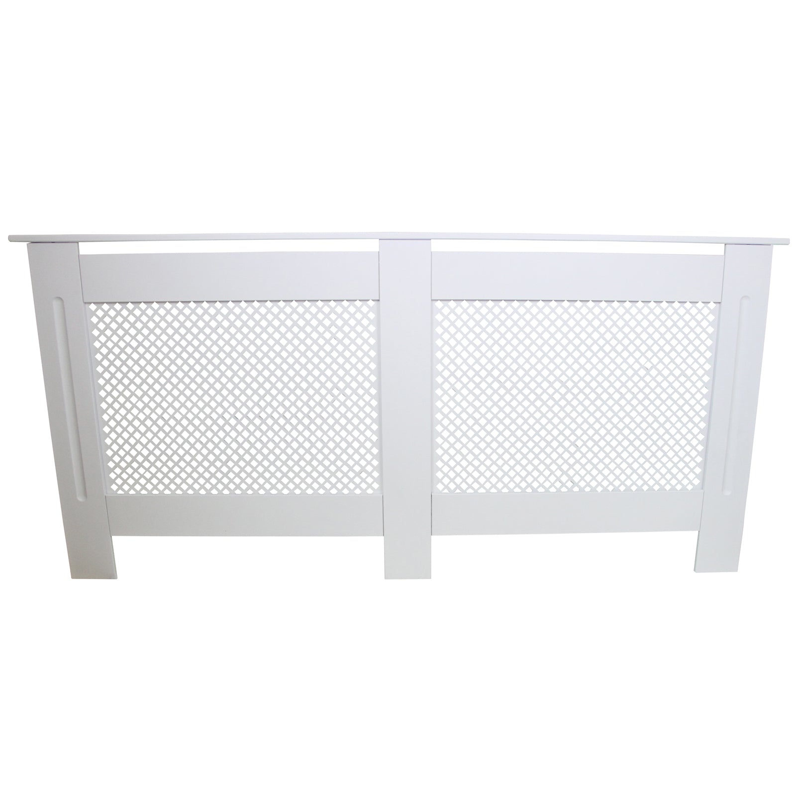 Premium Radiator Cover 1720mm White MDF Trellis Front For Child And Pet Safe Homes