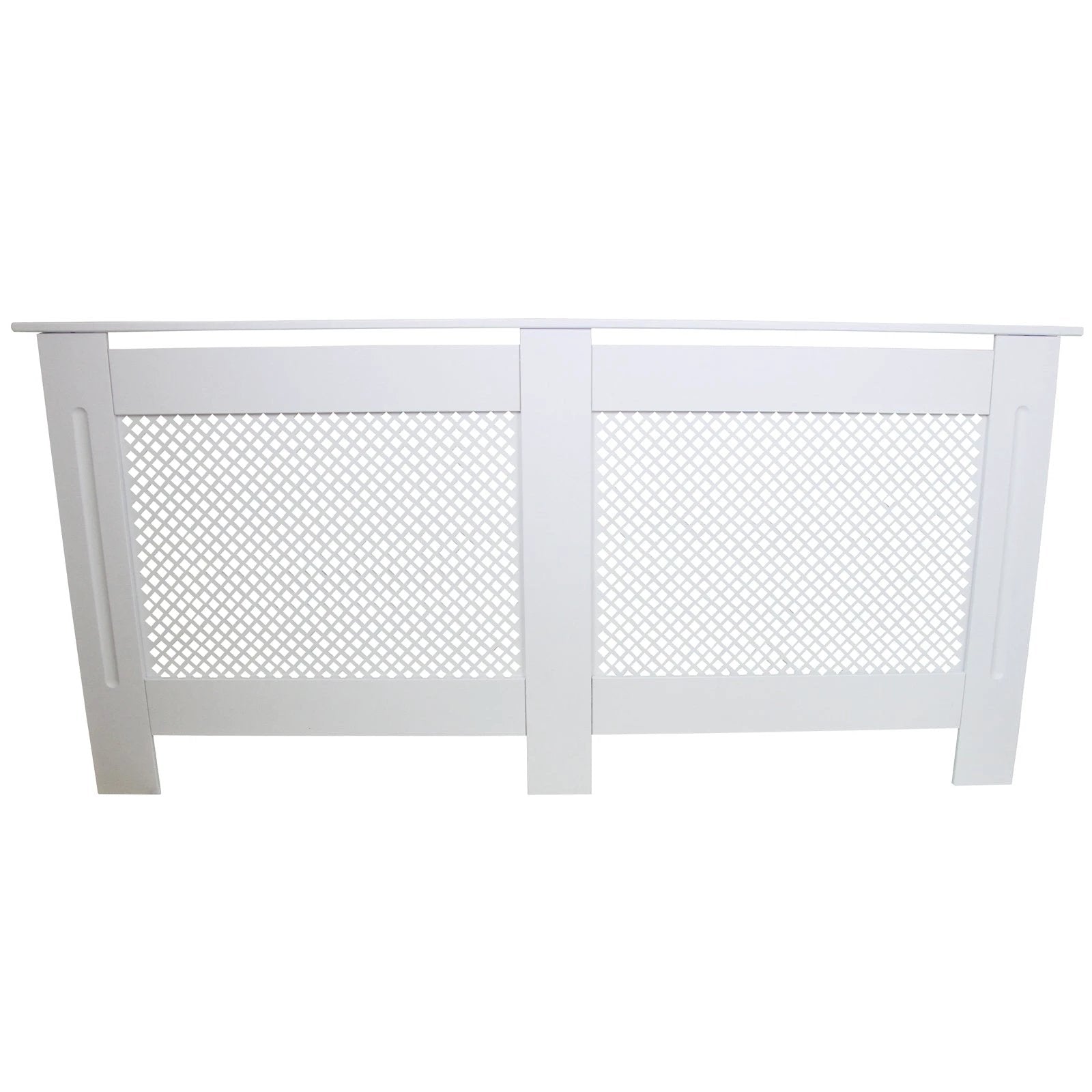 Premium Radiator Cover 1720mm White MDF Trellis Front For Child And Pet Safe Homes by Monster Shop