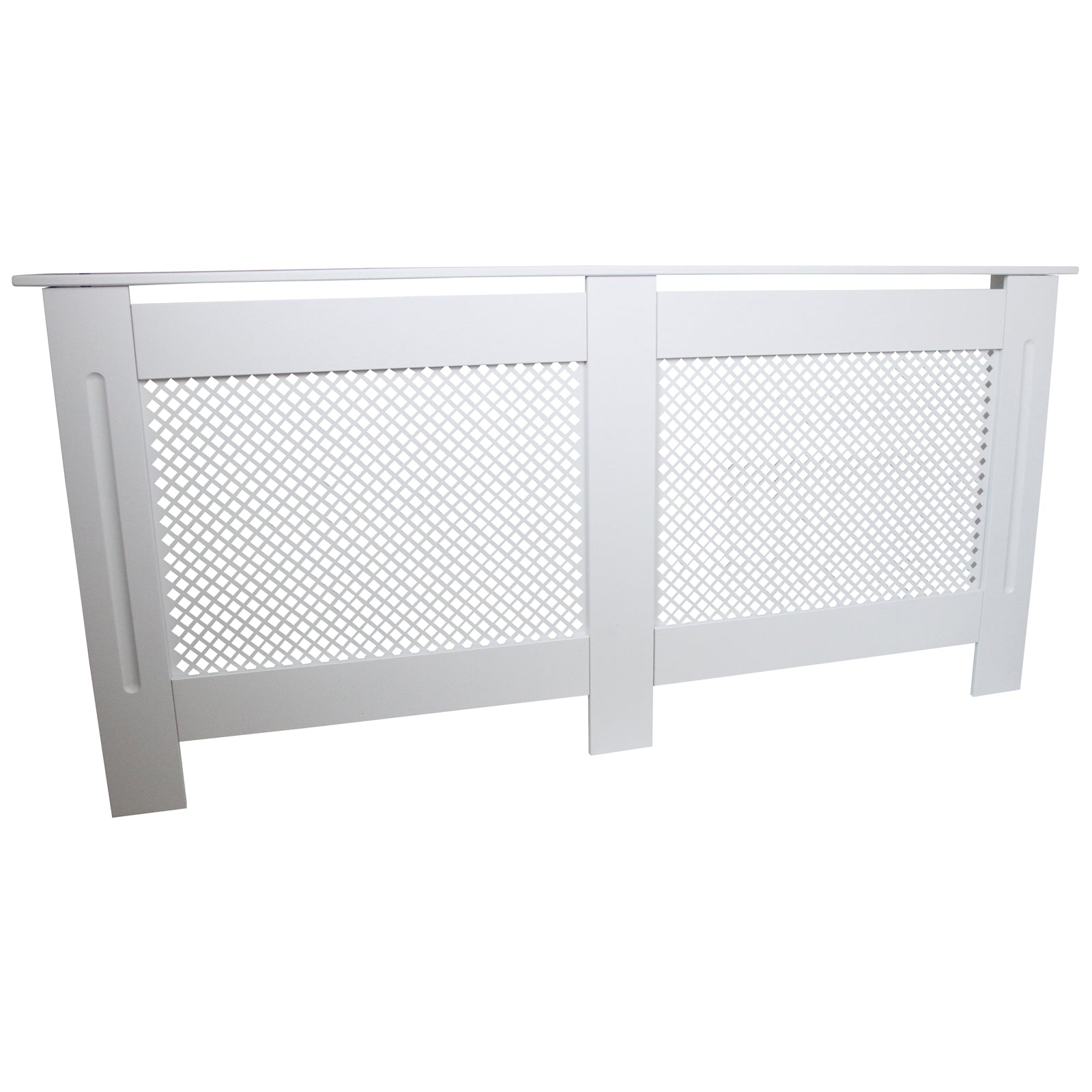 Premium Radiator Cover 1720mm White MDF Trellis Front For Child And Pet Safe Homes