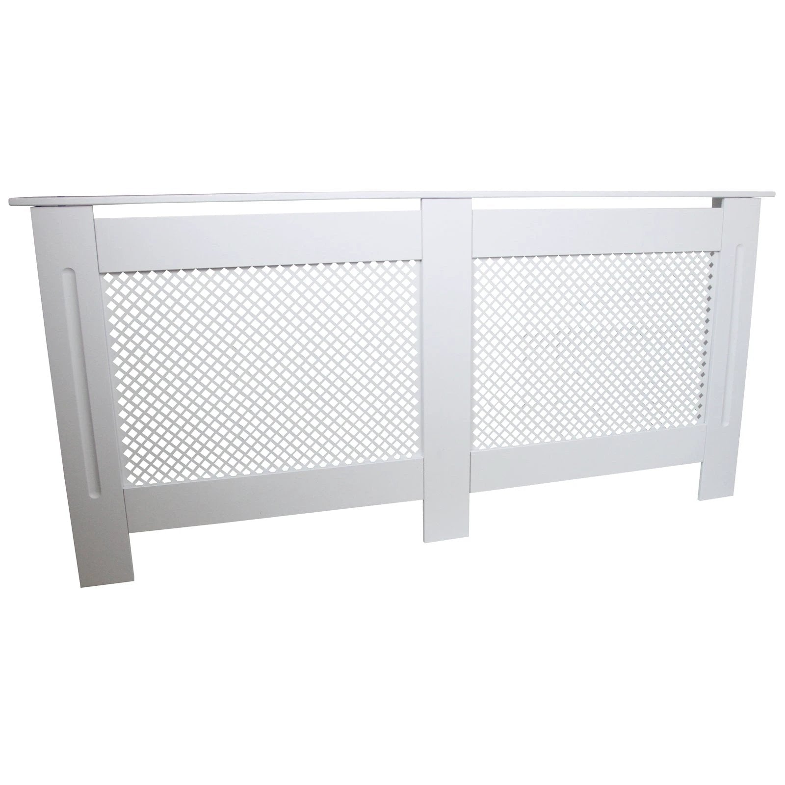 Premium Radiator Cover 1720mm White MDF Trellis Front For Child And Pet Safe Homes by Monster Shop