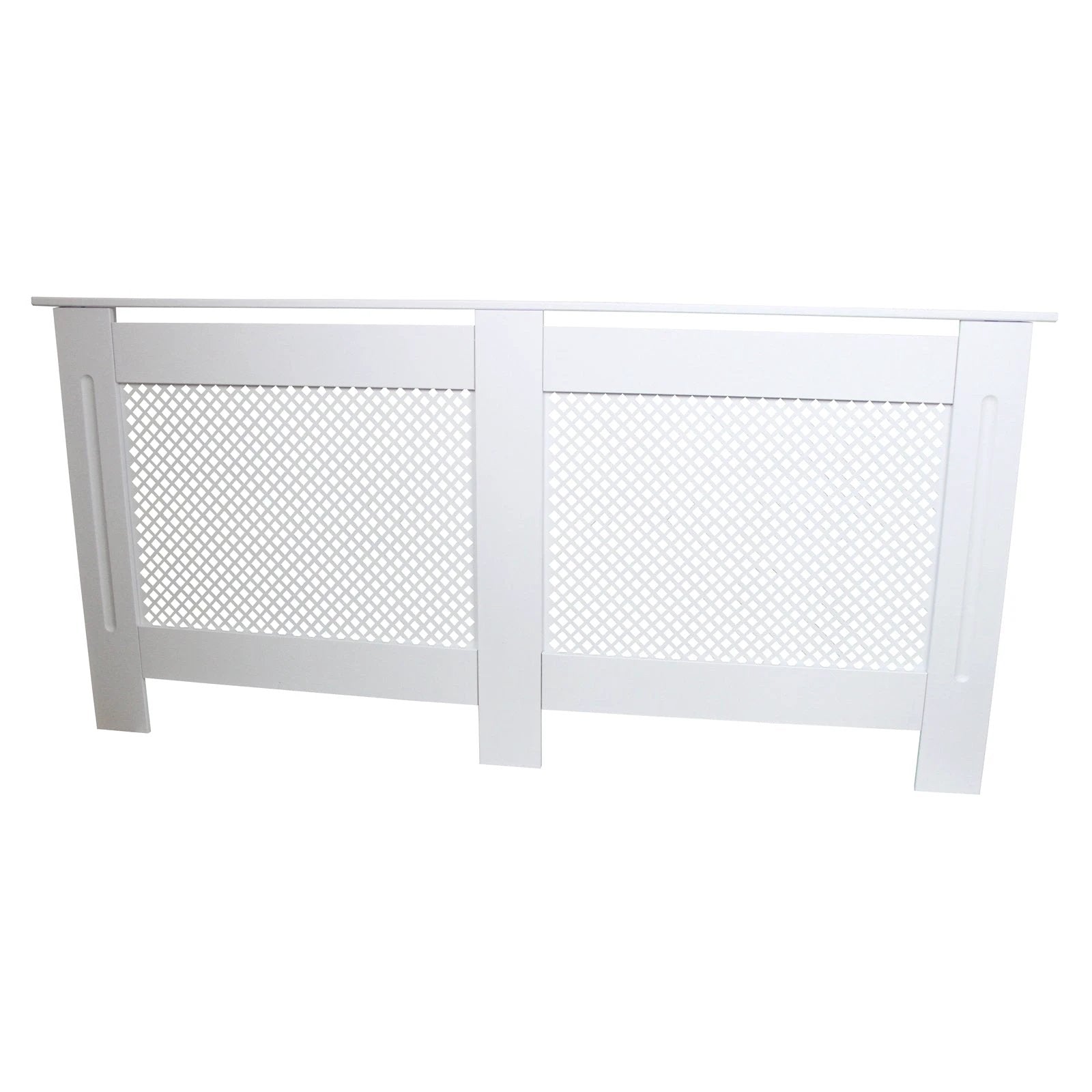 Premium Radiator Cover 1720mm White MDF Trellis Front For Child And Pet Safe Homes by Monster Shop