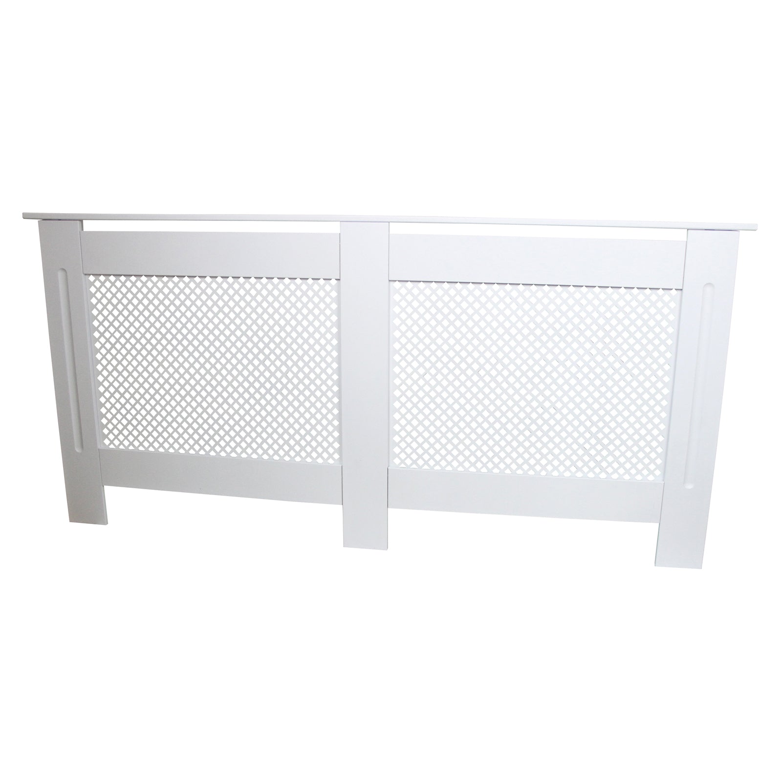 Premium Radiator Cover 1720mm White MDF Trellis Front For Child And Pet Safe Homes