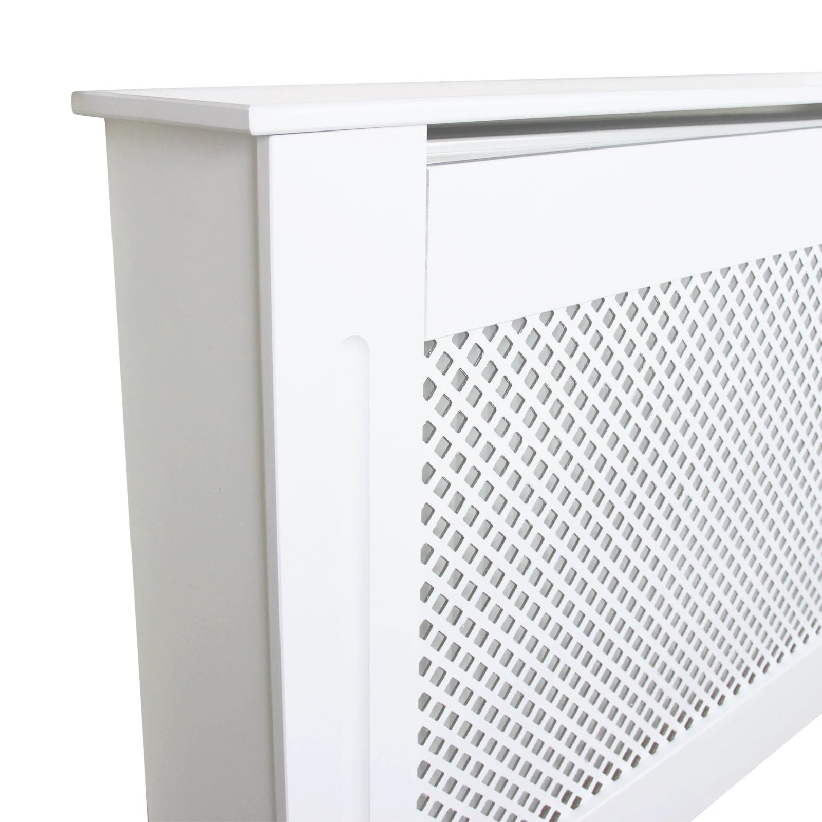 Premium Radiator Cover 1720mm White MDF Trellis Front For Child And Pet Safe Homes by Monster Shop