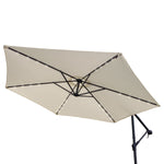 Premium Cream LED Cantilever Parasol 3m Diameter With UV Protection For Outdoor Garden Use - Monster Shop - Home Symphony