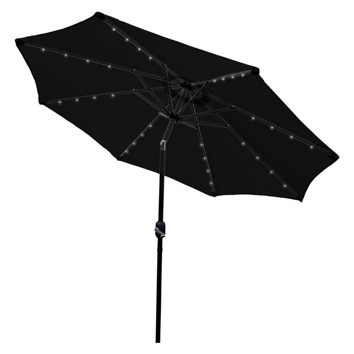 Black Parasol 2.7m LED Tilt Garden - Monster Shop - Home Symphony
