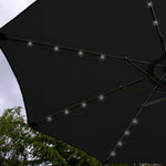 Black Parasol 2.7m LED Tilt Garden - Monster Shop - Home Symphony