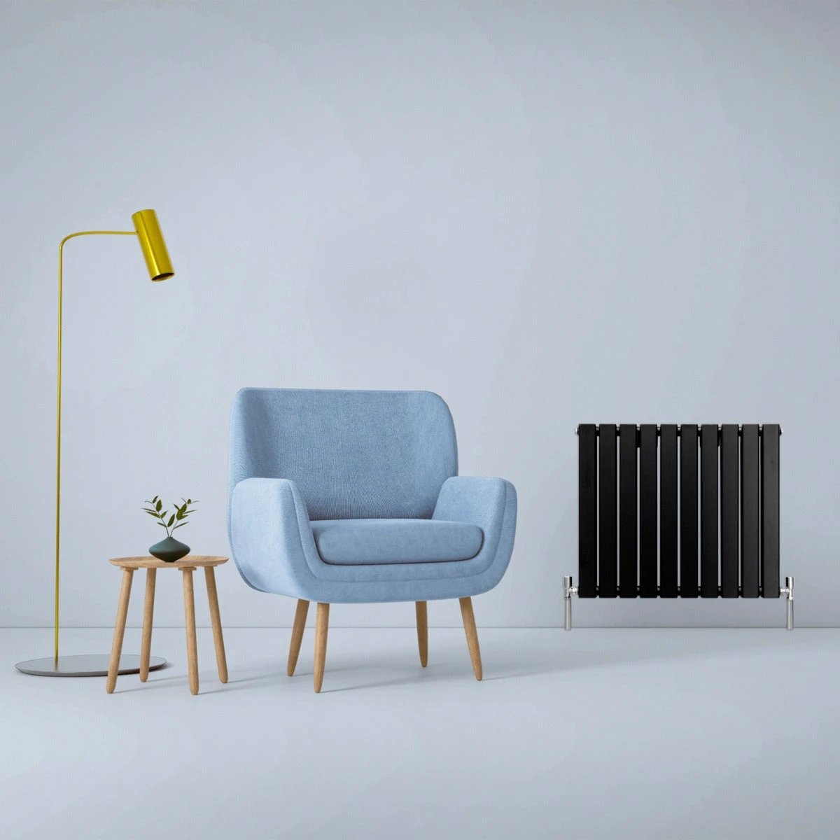 Designer Flat Panel Radiator 600x700 Matte Black by Monster Shop