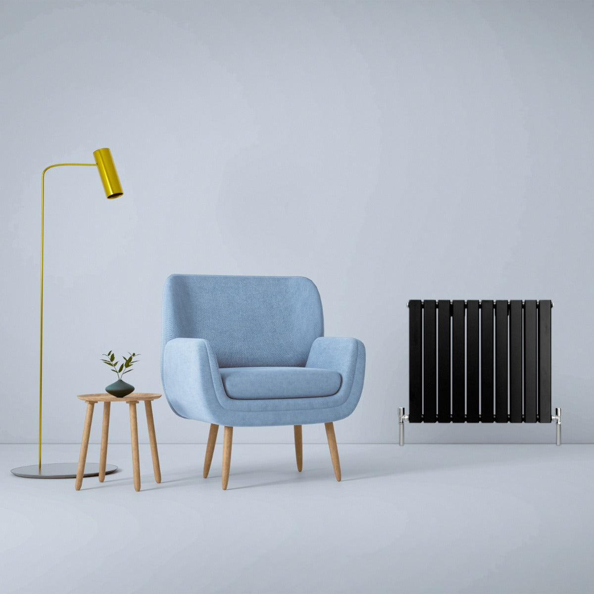 Designer Flat Panel Radiator 600x700 Matte Black