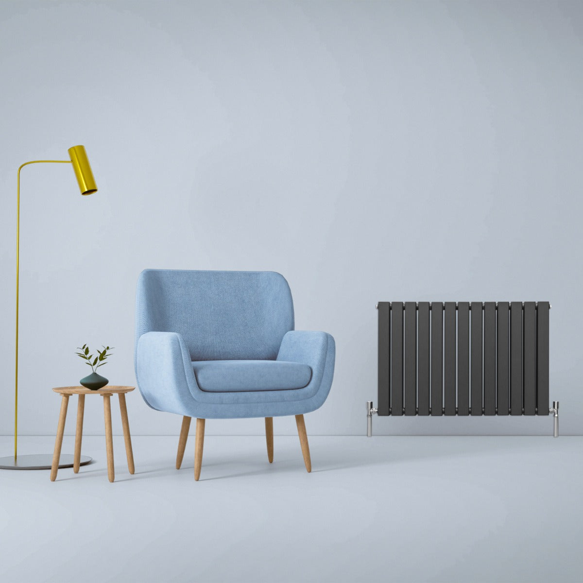 Designer Flat Panel Radiator 600mm x 910mm Anthracite Grey Finish for Modern Homes and Offices