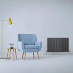 Designer Flat Panel Radiator 600mm x 910mm Anthracite Grey Finish for Modern Homes and Offices by Monster Shop