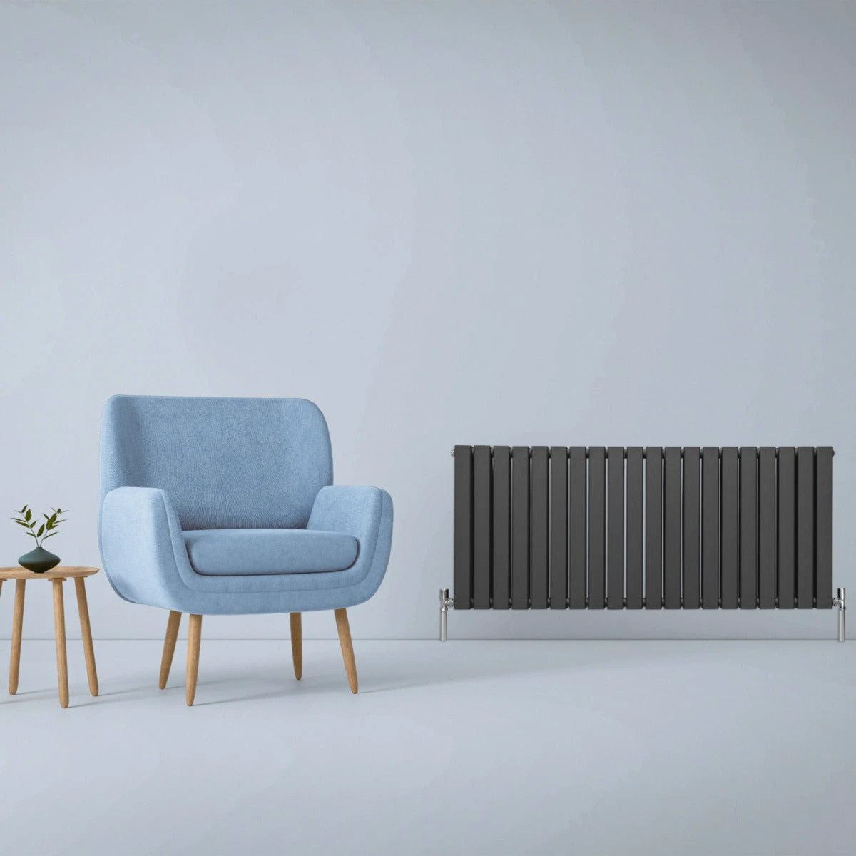 Designer Flat Panel Radiator 600mm x 1400mm Anthracite Grey For Modern Homes Interiors by Monster Shop
