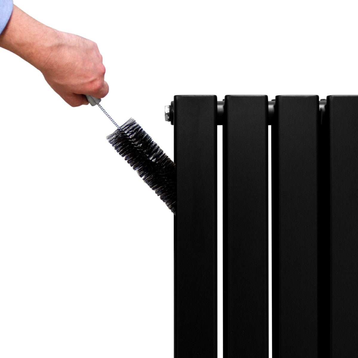 Designer Flat Panel Radiator 1600mm By 280mm Matt Black Finish For Modern Homes And Offices