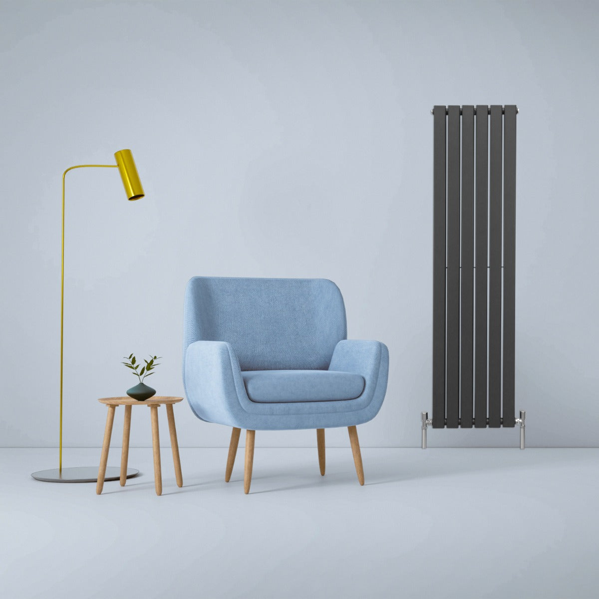 Designer Flat Panel Radiator 1600mm x 420mm Anthracite Finish for Modern Home Interiors