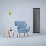 Designer Flat Panel Radiator 1600mm x 420mm Anthracite Finish for Modern Home Interiors by Monster Shop