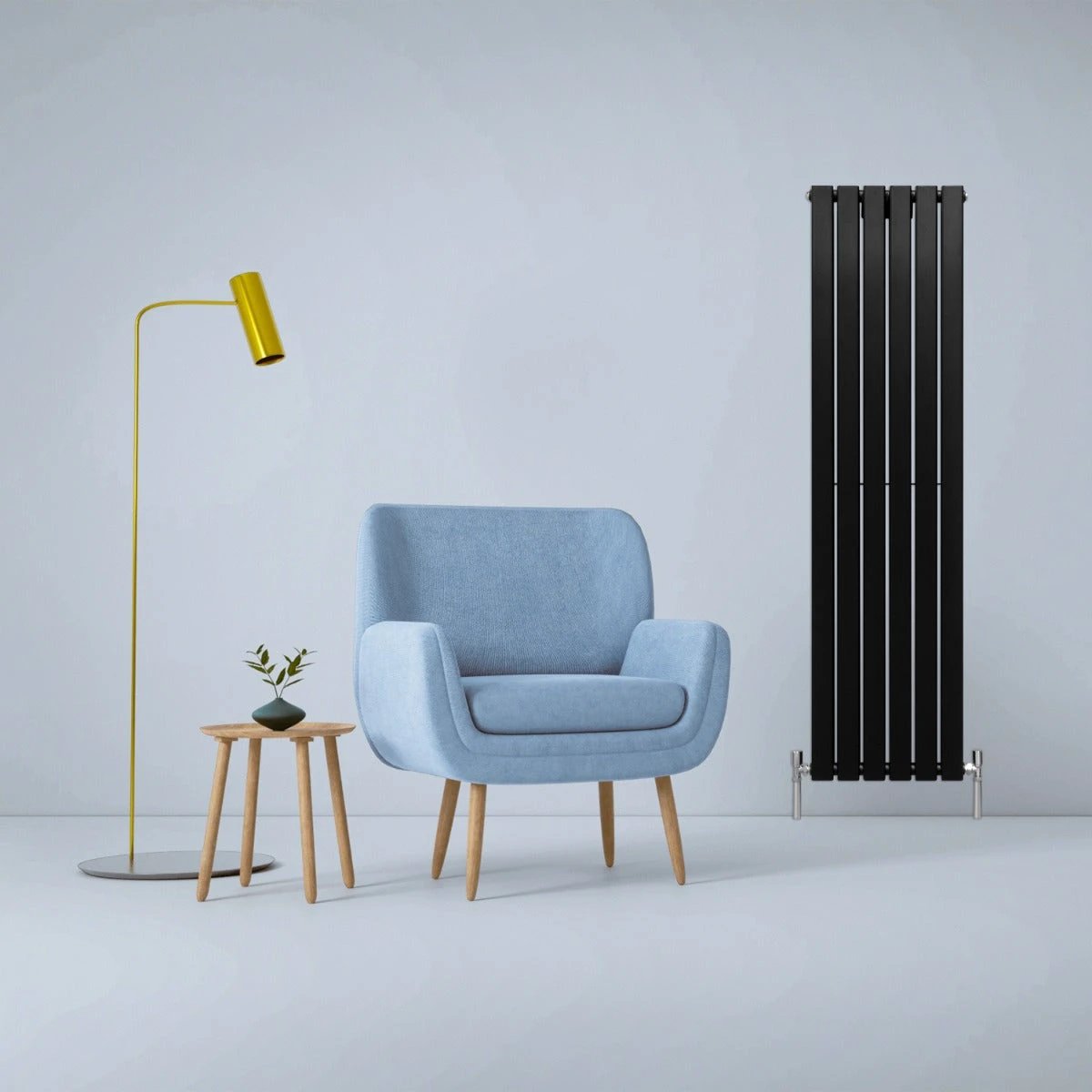 Designer Flat Panel Radiator 1600mm x 420mm Matte Black Finish For Modern Homes Interiors by Monster Shop