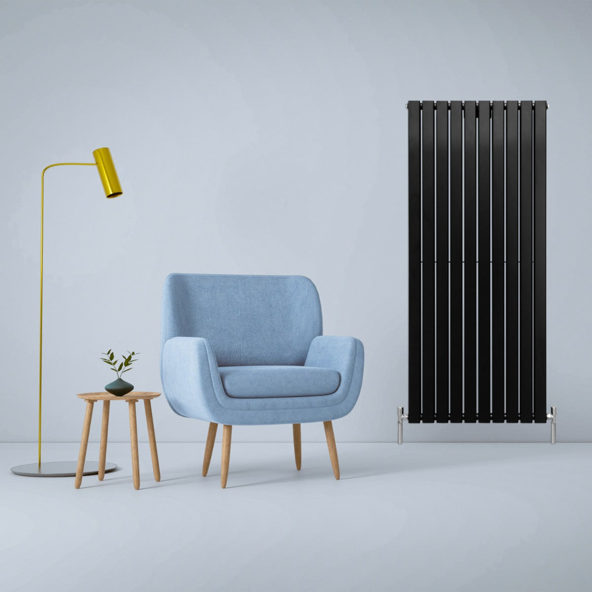 Designer Flat Panel Radiator 1600x700mm Matt Black Finish For Modern Homes And Interiors