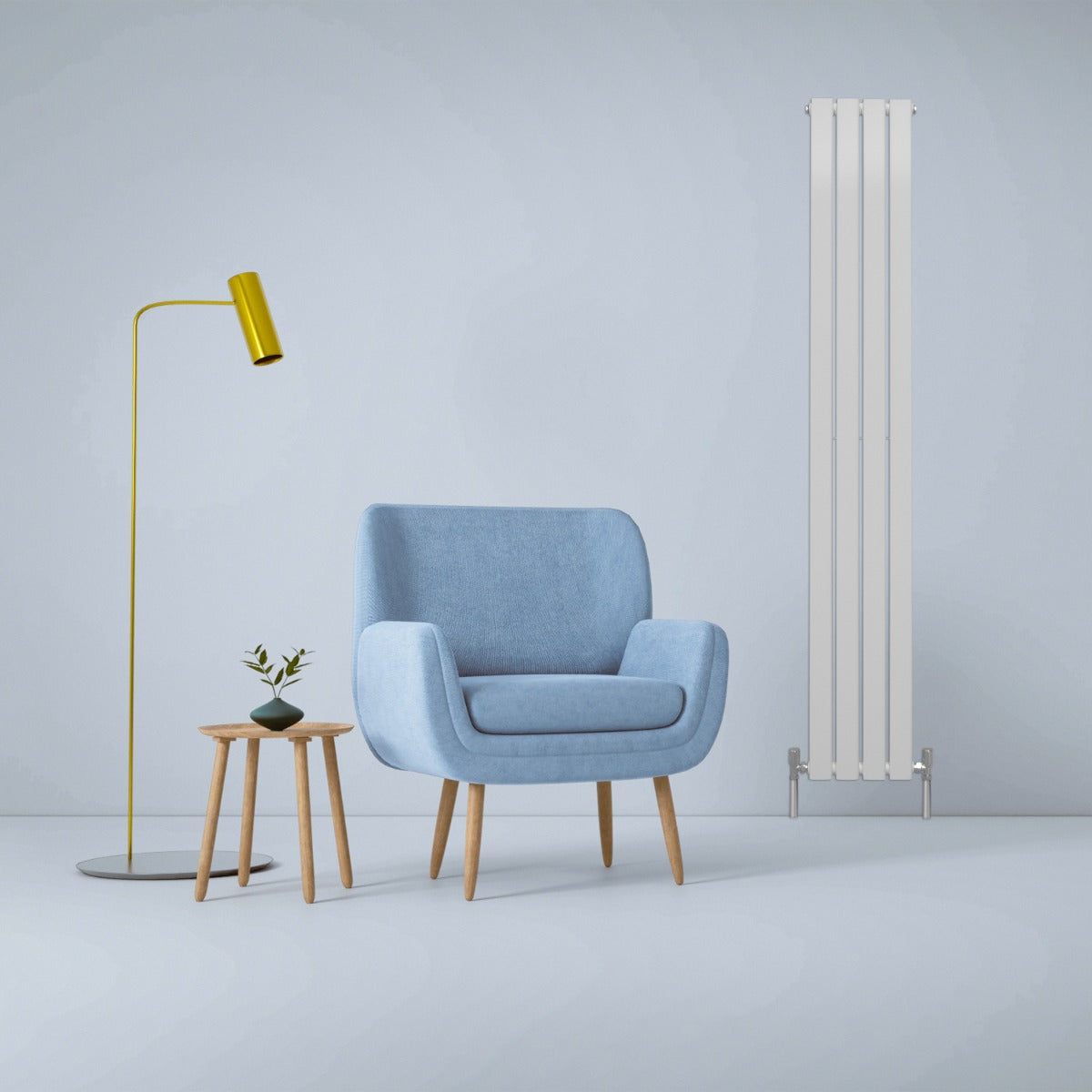 Designer Flat Panel Radiator 1800mm X 280mm Gloss White Finish For Home And Office