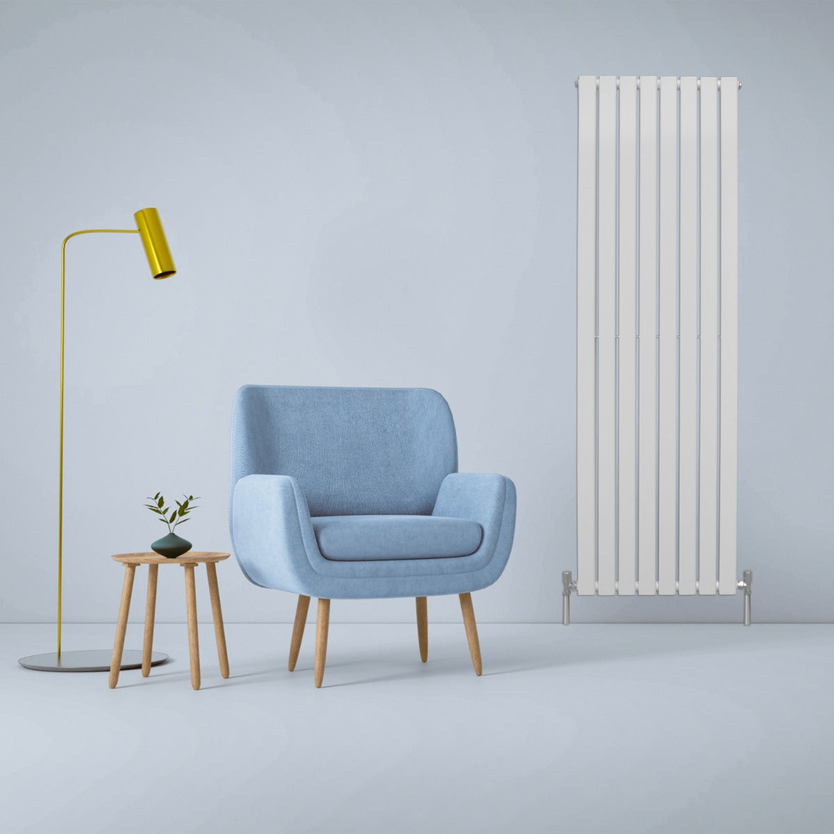 Designer Flat Panel Radiators 1800mm By 560mm Gloss White For Modern Interiors In Living Rooms Or Offices