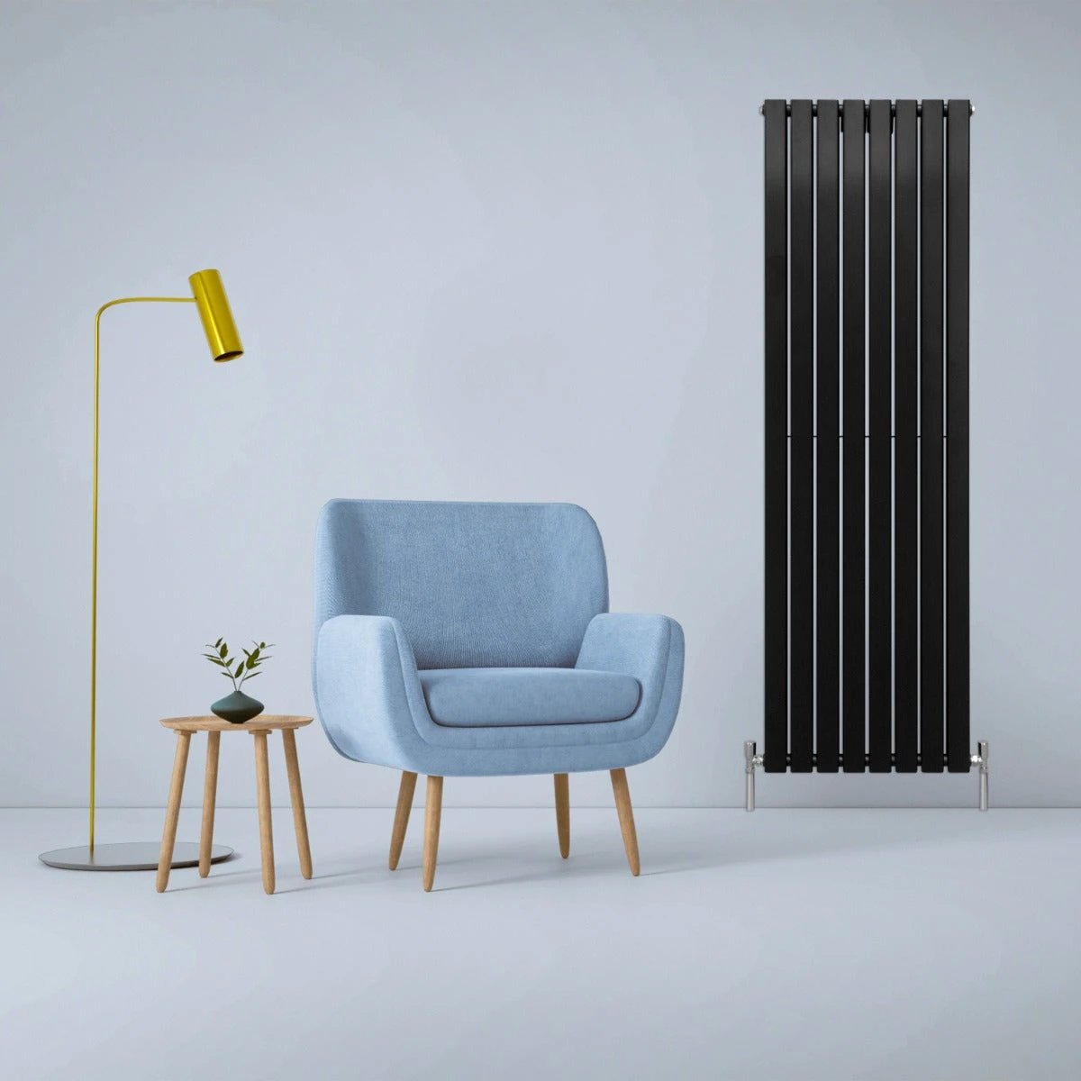 Monster Shop Designer Flat Panel Radiator 1800x560mm Matte Black For Modern Living Rooms And Offices - Radiator