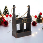 MSL 39CM WOODEN BLACK 2 BOTTLE WINE HOLDER - Wine Rack