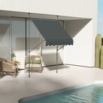 Outsunny Freestanding Retractable Awning 2m x 1.2m Canopy Manual 0 To 90 Degrees Weatherproof Garden Shade by Outsunny