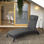 Outsunny Outsunny Garden Sun Lounger Chair Cushion Reclining Relaxer Indoor Outdoor Grey - Sun Lounger