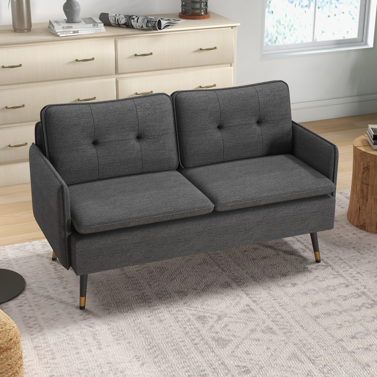 Premium Two Seater Sofa Compact Padded Comfort For Home Use - HOMCOM - Home Symphony