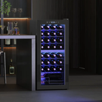 HOMCOM HOMCOM 86L Dual Zone Wine Cooler with Adjustable Temperature Control, Black - Wine Rack