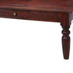 Indian Hub Jaipur Coffee Table 26x25x5 cm Dark Mahogany Finish Brass Drawer for Traditional Homes - Coffee Table