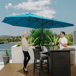 Outsunny Outsunny 4.6M Garden Patio Umbrella Canopy Parasol Sun Shade w/o Base Blue - Parasol