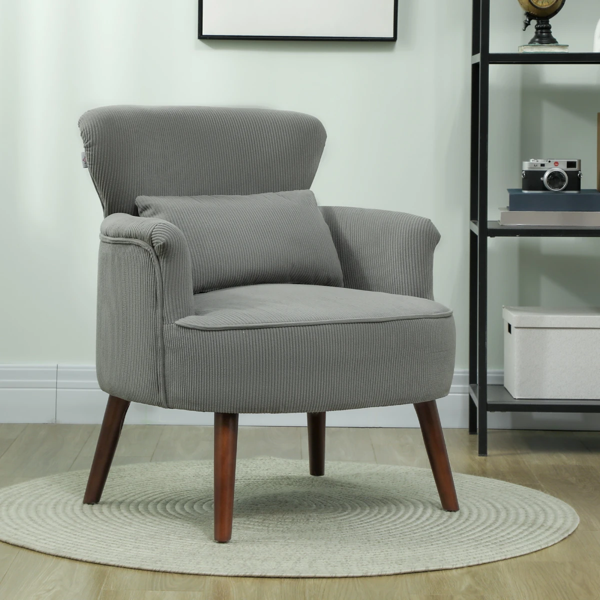 HOMCOM Armchair Wingback Corduroy Cushioned For Living Room by HOMCOM